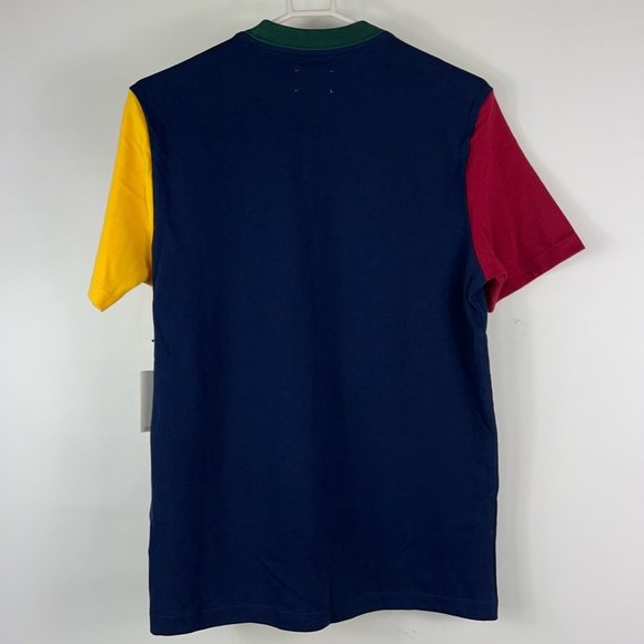 Aime Leon Dore Mens Jersey Colourblock Tee T-Shirt Blue Red Logo S New - Picture 3 of 12